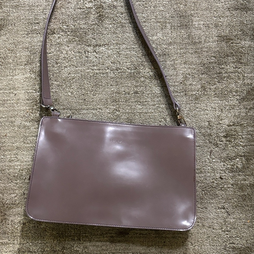 FURLA Minimal Leather Bag in Dusty Mauve